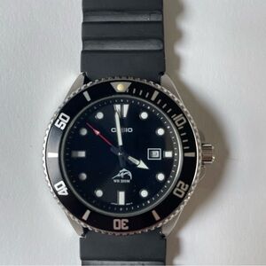 Casio MDV106 Men’s 200M WR Black and Silver Dive Watch